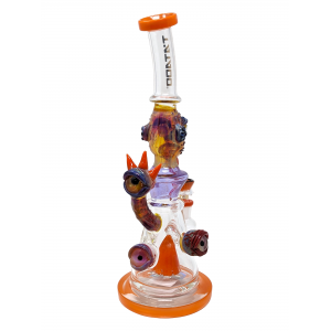 12" TATAOO Glass Devil Face Eyeball Pendant Conical Water Pipe Rig - [C47]